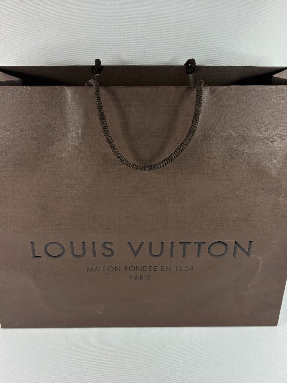 Louis Vuitton Empty Large Brown Paper Shopping Bag With Handles Shelf Decor